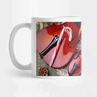 Two Violins And Candy Cane Mug